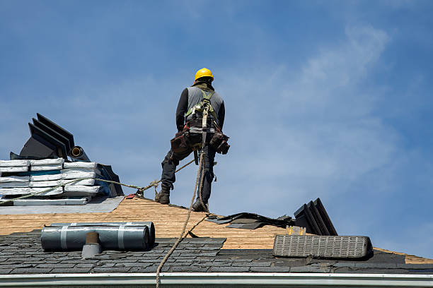 Professional Roof Replacement technician working in Angola, NY